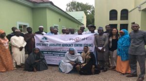 Participants at the CISLAC-PACFaH media dissemination of the health budget analysis, shortly after the event
