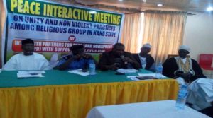 Haruna Magashi, a lawyer a member of IMN speaking at the peace interactive meeting