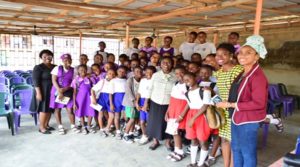 The SGEF team with the schoolgirls of Ikosi High Schools, Lagos