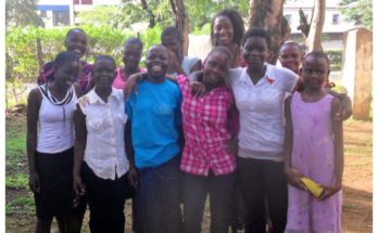 Onyinye Edeh with the 10 girls she met in Kenya during a summer trip to the country in 2012