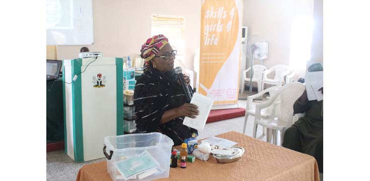 Hajiya Ladi Garba, a retired nurse, facilitating a session during the training Photo: dRPC
